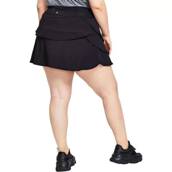 ID Ideology Women's Plus Size Flounce Skort Creat Deep Black Size 3X - Picture 2 of 2